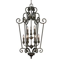 Golden 8063-CG9 BUS - Wry Lighting Heartwood 9-light Pendant in Burnt Sienna